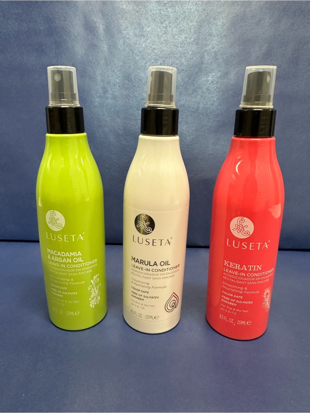 NWT Luseta Bundle Leave-In Conditioner Macadamia, Keratin, Marula Oil Trio